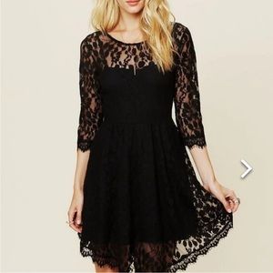 Free People Black Lace Dress
